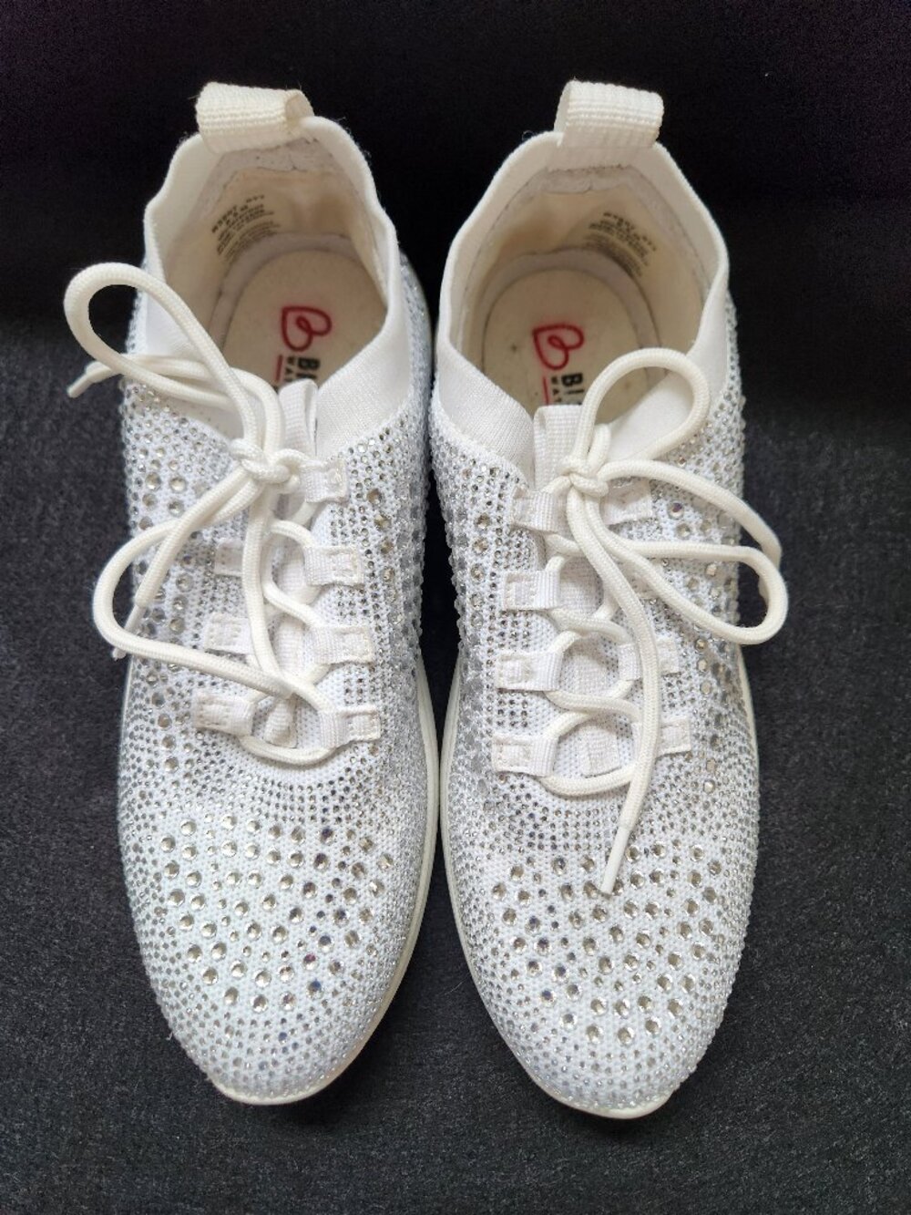 Blondo Women's Kanon Waterproof Sneaker White with Rhinestones Size 8.5